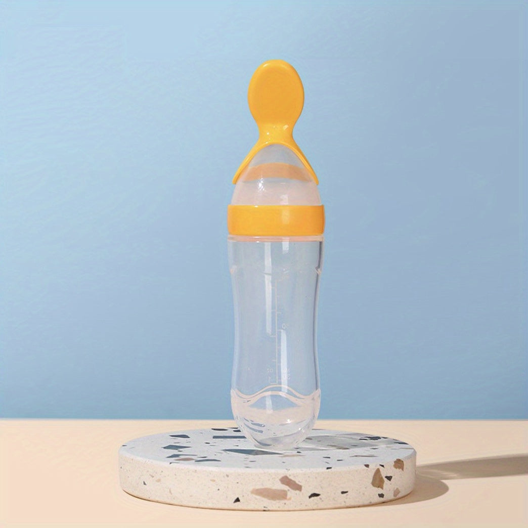 Baby Silicone Feeding Set 90ml Squeeze Spoon with Bottle for Infants