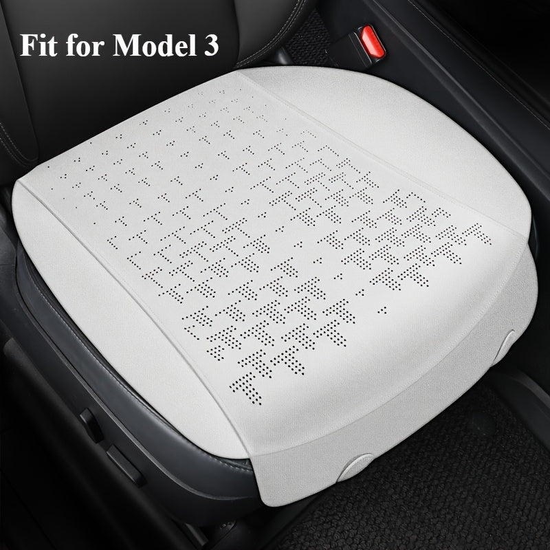 Cojín para asiento de coche para Tesla Model 3, funda de peluche, para todas las estaciones, asiento de silla de montar individual