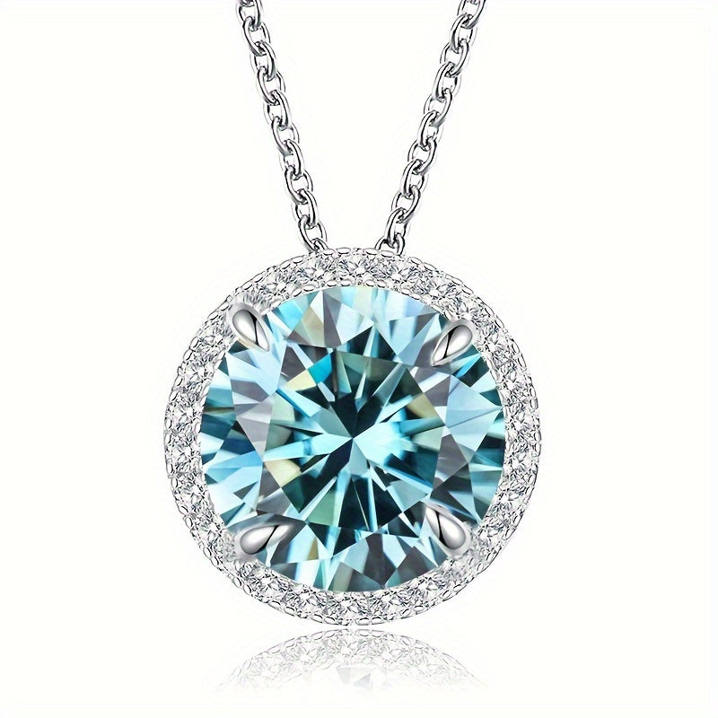 Unisex Moissanite Pendant Necklace 5ct Red Gold S925 Silver Engagement Gift