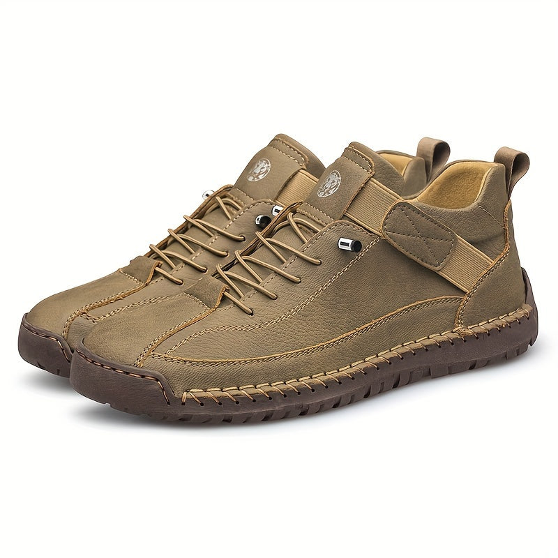 Zapatillas altas para hombre con banda elástica, suela de goma, casuales, para calle, senderismo, todas las estaciones