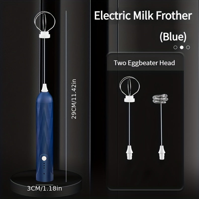 Portable Electric Egg Beater with 3-Speed USB Milk Frother and Handheld Coffee Whisk