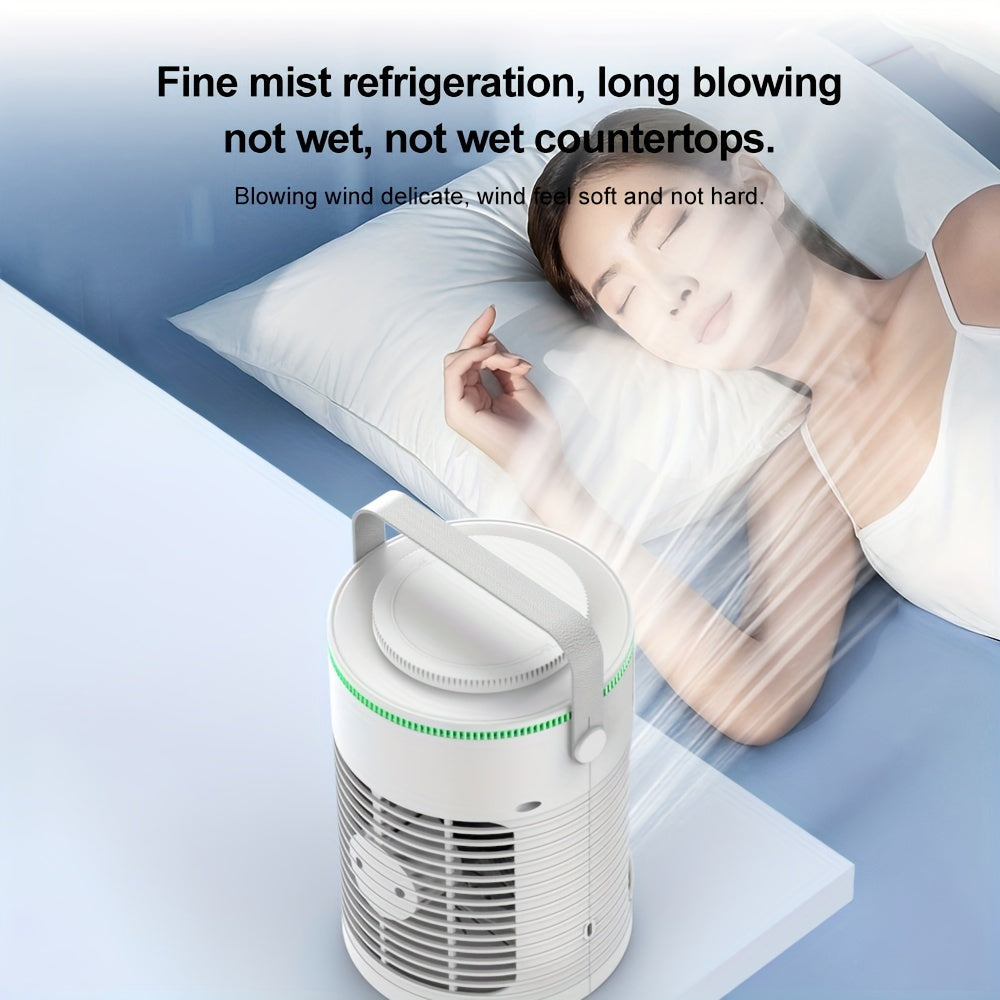 Portable Misting Air Cooler Fan with Touch Control, 3 Speeds, USB Powered