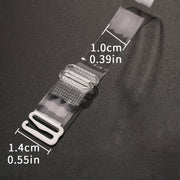 10pcs Invisible TPU Bra Straps with Metal Clasps Solid Color Adjustable Support