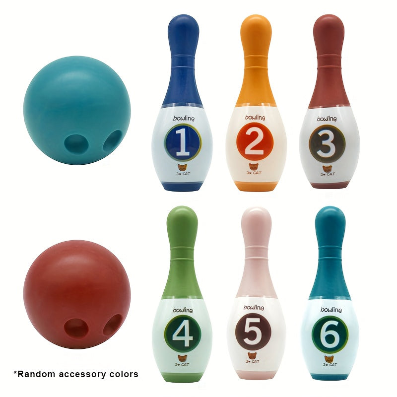 Toddler Bowling Set with 6 Pins and 2 Balls Educational Dinosaur Numbers Indoor Outdoor Play