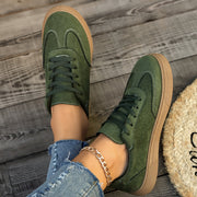 Women's Retro Sneakers Solid Color Casual Athletic Shoes Breathable Lightweight