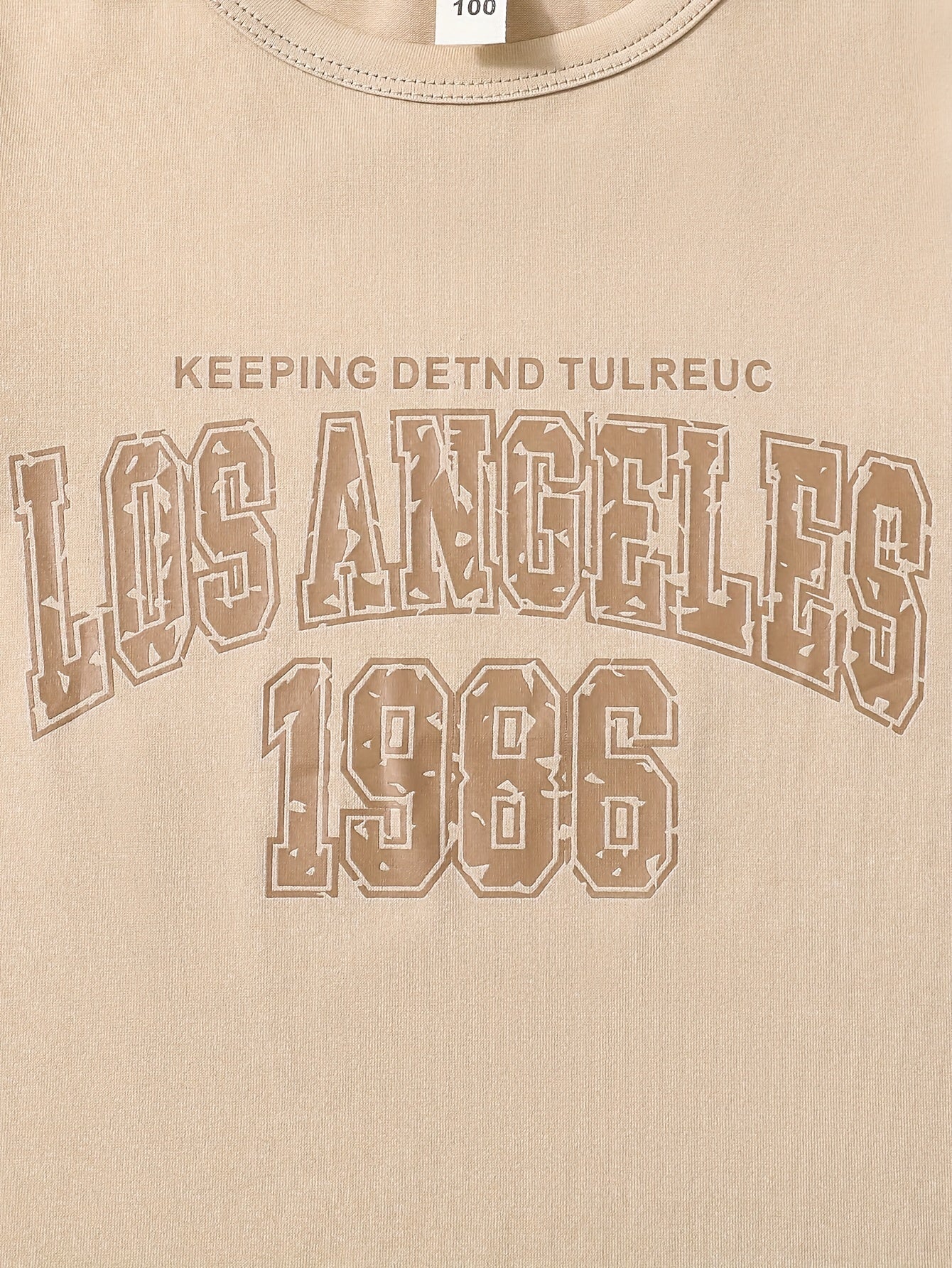 Boys Summer Set Casual Letter Print T-Shirt and Shorts with Pockets Polyester Blend