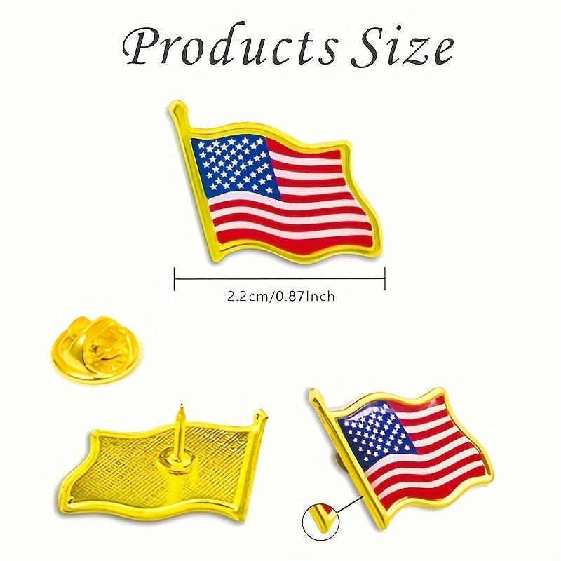 Pack of 100 American Flag Lapel Pins Alloy Patriotic Accessories for Independence Day