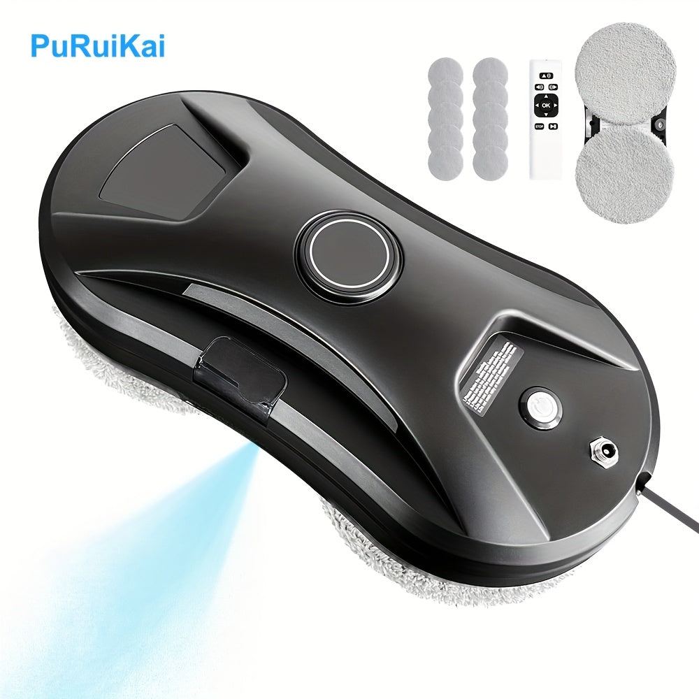 Aqlli purkashli masofadan boshqarish bilan avtomatik deraza tozalash robotu, qora, 500mAh qayta tiklanadigan litiy batareya