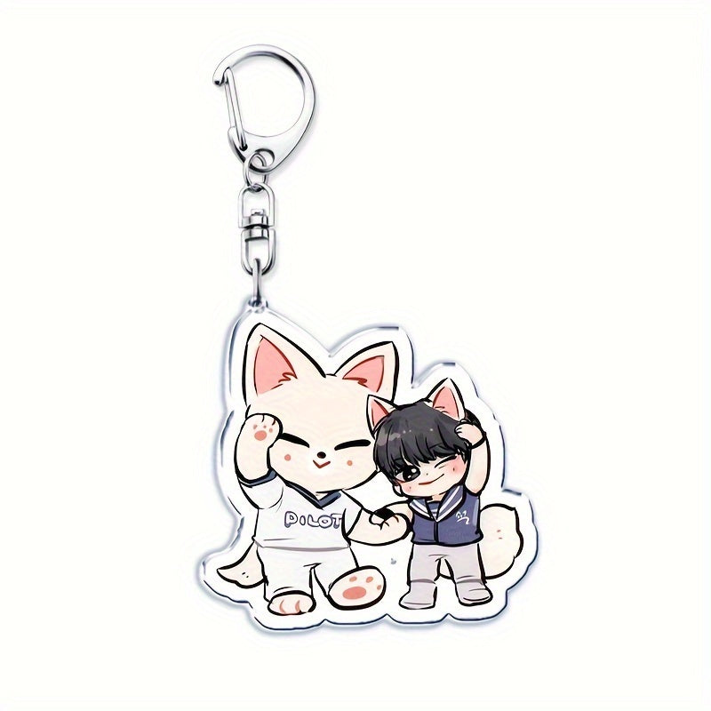 Acrylic Cartoon Animal Keychain Double-Sided Charm for Bags and Keys Gift for Fans