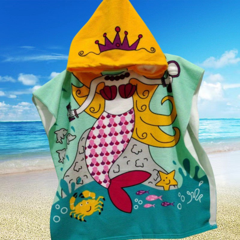 Kids Hooded Bath Towel with Fun Designs, Soft Cotton, Ideal for Kids