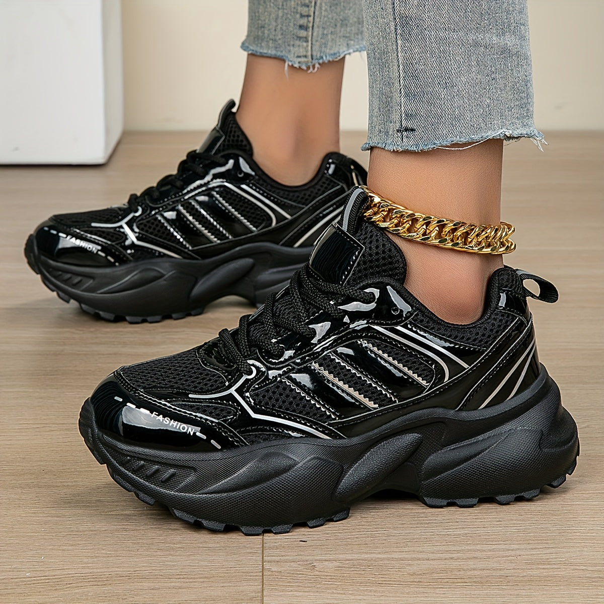 Women's Casual Sports Shoes Thick-Soled Sneakers with Fashionable Sole