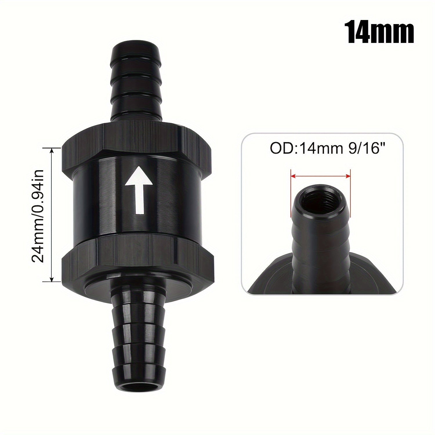 Обратный клапан для топливной линии, топливо, масло, вода, дизель, алюминиевый сплав, 4, 6, 8, 10, 12, 14 мм