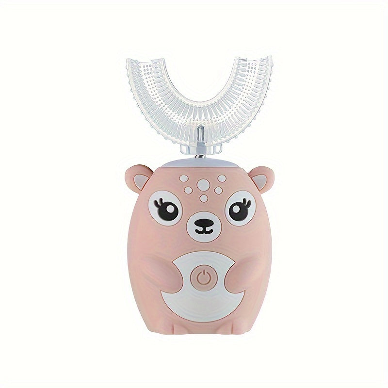 U-Shaped Electric Toothbrush for Kids Rechargeable Cartoon Deer with Timer