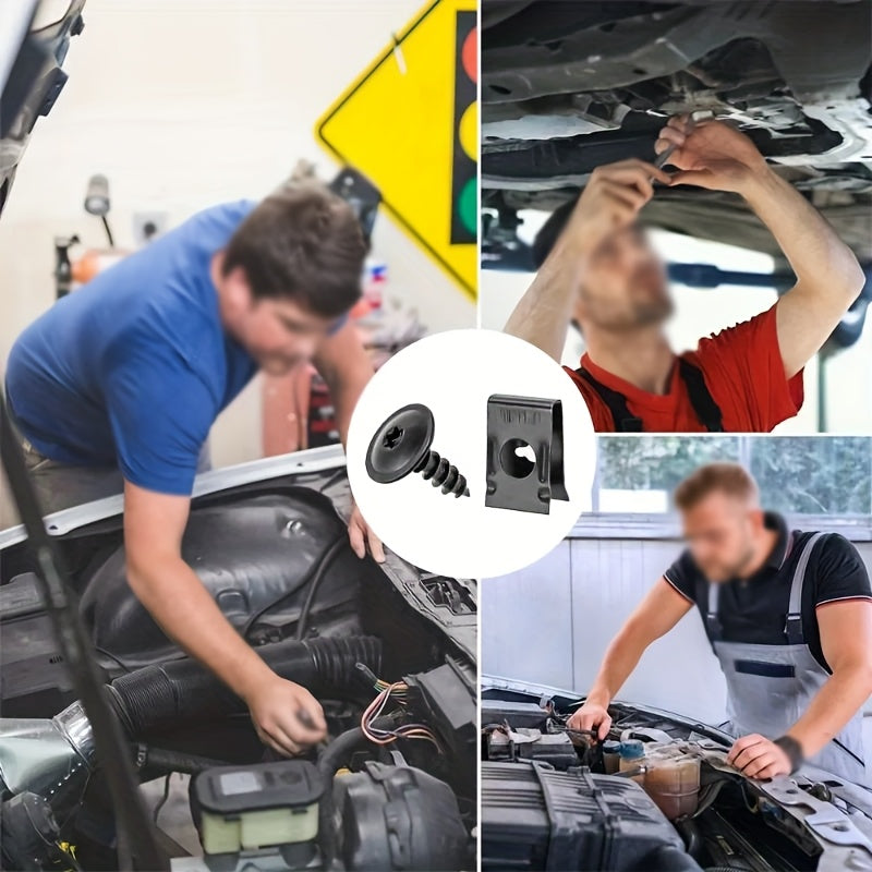 Car Metal U-Shaped Spacer Kit Self-Tapping Screws for Auto and Motorcycle