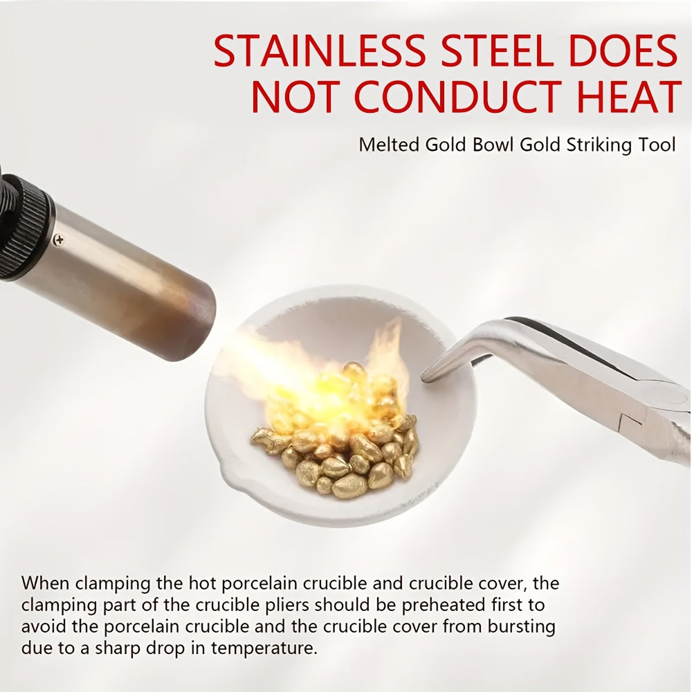 Turli burun uslublari bilan aniq nazorat va oson boshqarish uchun uzun tutqichli eritish idishi plitalari to'plami. Eritish idishi kvarts idishlari bilan ishlash uchun ideal. Turli vazifalar uchun ko'p qirrali asbob.