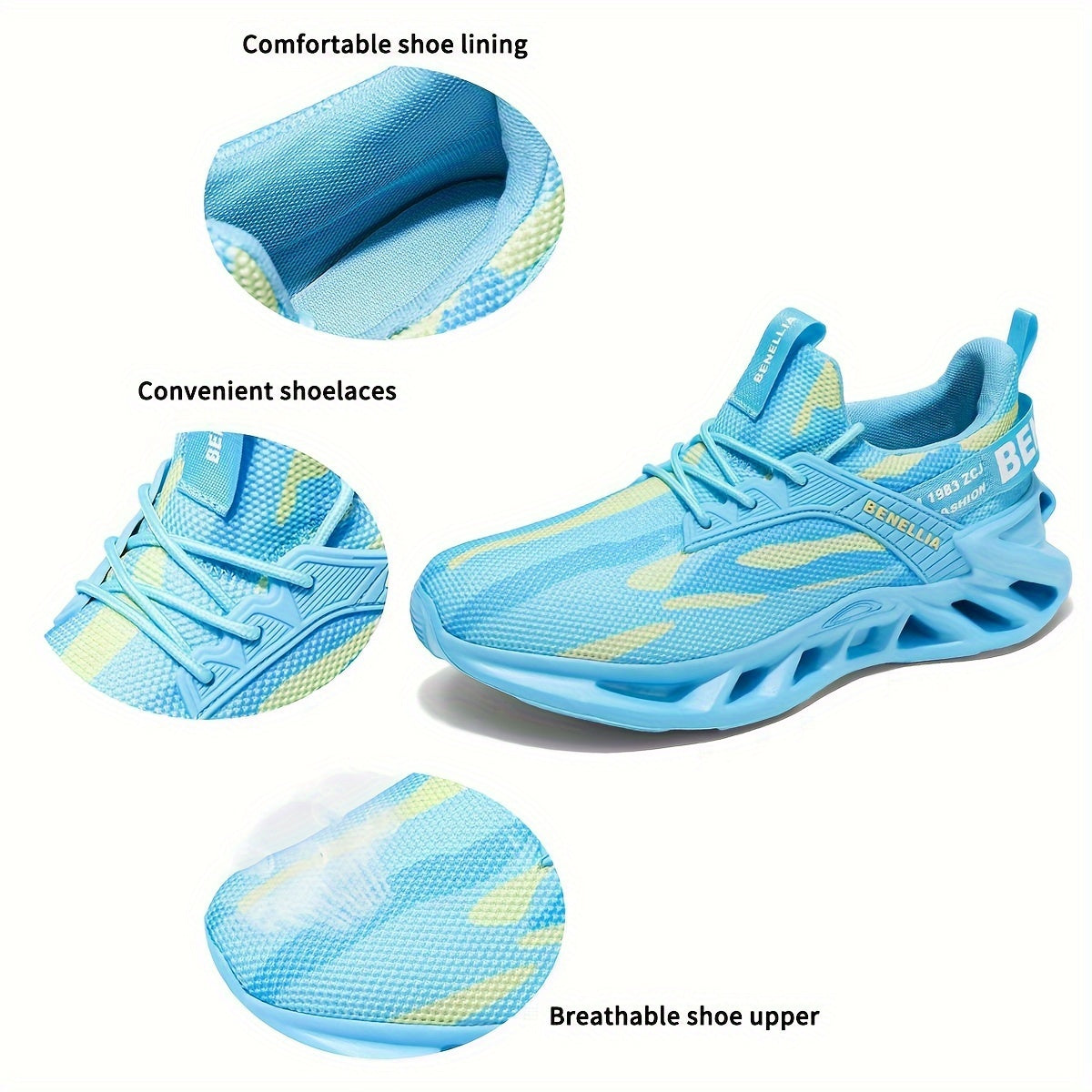 Unisex Lightweight Running Shoes Breathable Mesh Support Casual Sneakers for All Seasons