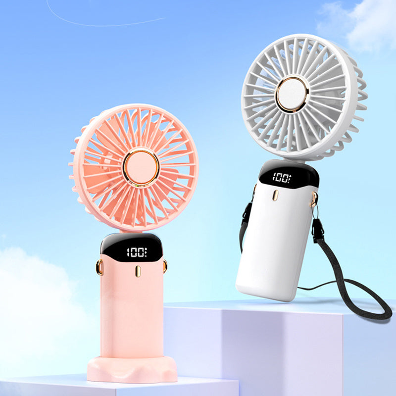 Portable Desk Fan with Digital Display Aromatherapy USB Rechargeable Foldable Compact Office Home