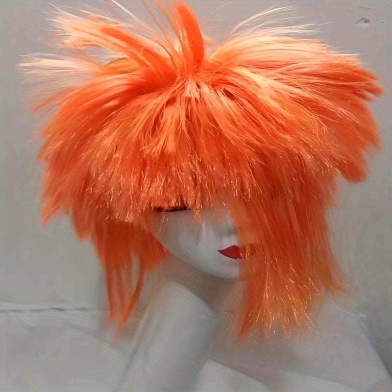 Short Straight Wig for Cosplay and Halloween Synthetic Hair Easy Wear