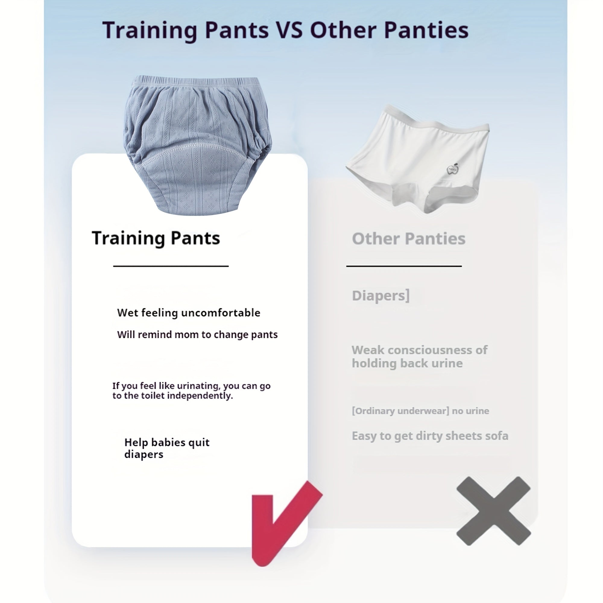 Juego de 8 pantalones de entrenamiento reutilizables con estampado de animales para entrenamiento en el orinal en azul gris claro