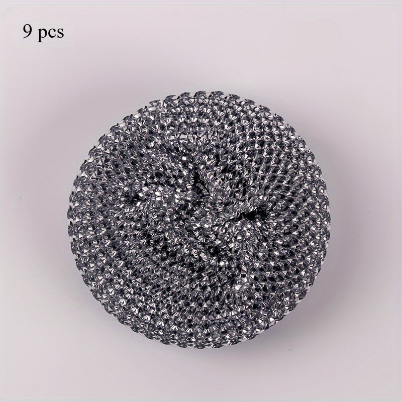 Stainless Steel Kitchen Scrubber with Handle, Non-Stick Pan Safe Detachable Design