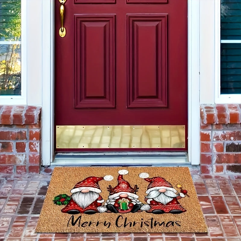 Christmas Gnome Door Mat Non-Slip Indoor Outdoor Entry Rug