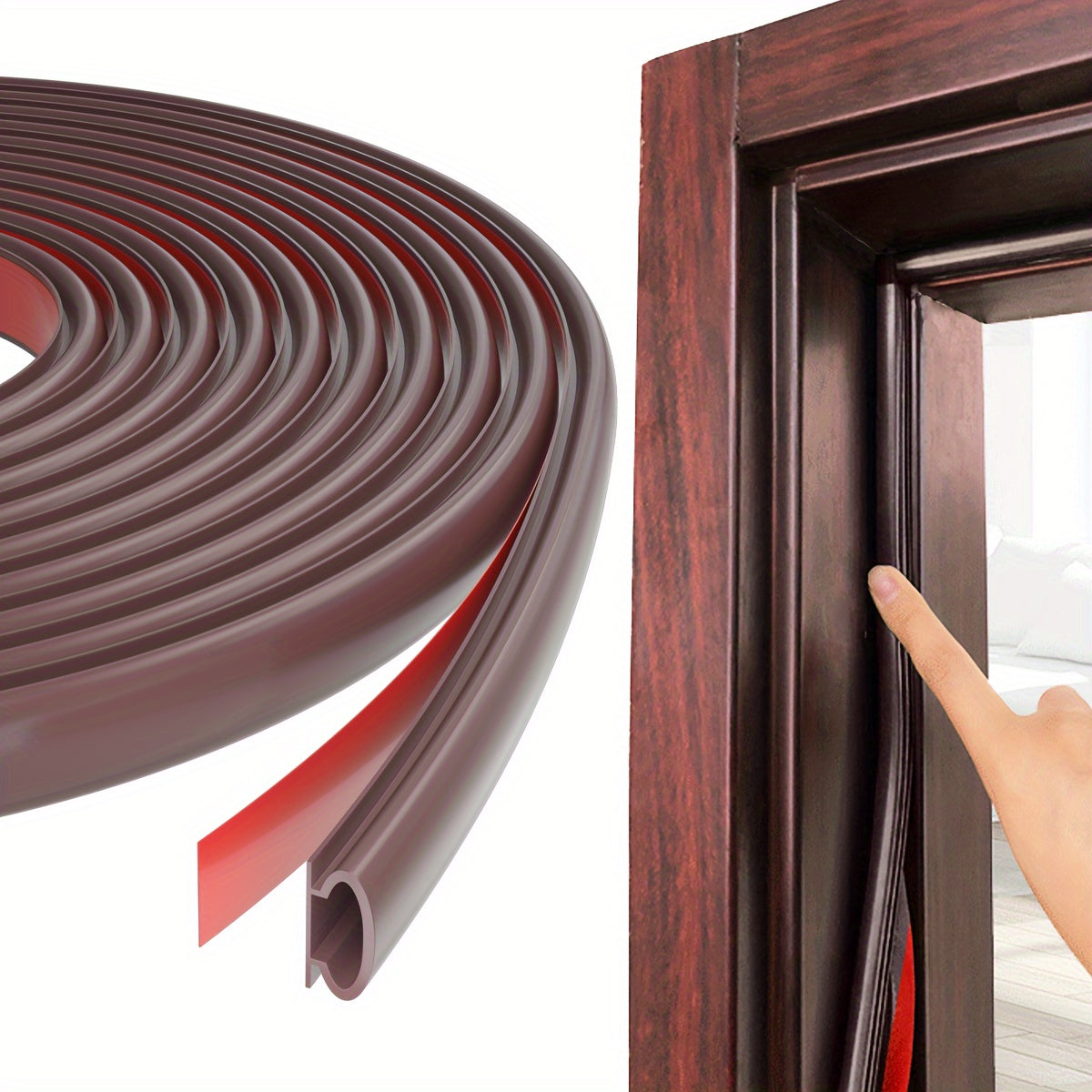 Self-Adhesive Rubber Weather Stripping for Doors and Windows 10ft Black White Brown Fire-Resistant