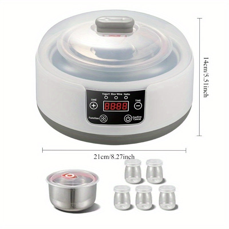1.2L Elektr Probiotik Yogurt Natto Tayyorlash Mashinasi LED displey 304 po'lat