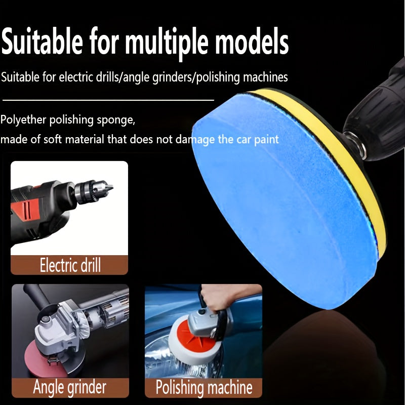 6-Piece Car Polishing Waxing Pad Set Sponge Rubber Buffing Pads Kit 4-Inch