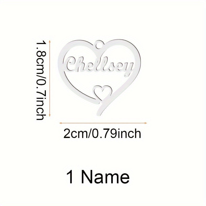 Personalized Name Custom Family Heart Pendant Necklace Stainless Steel Jewelry Gift for Women