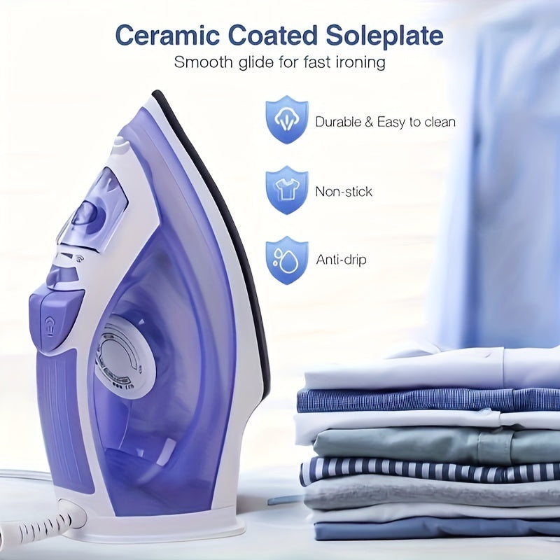 2000W Steam Iron for Clothes Non-Stick Soleplate Adjustable Thermostat