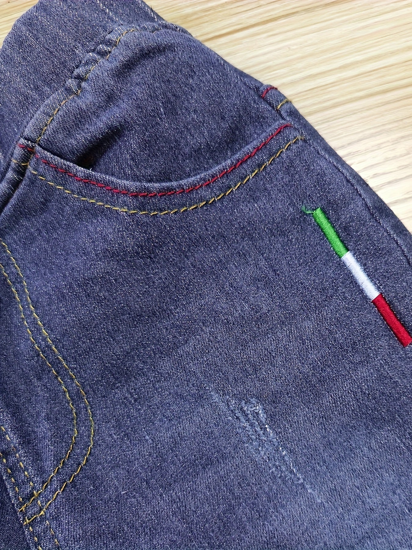 Jeans ajustados para niños y niños con bolsillos, mezclilla de color sólido, primavera y otoño