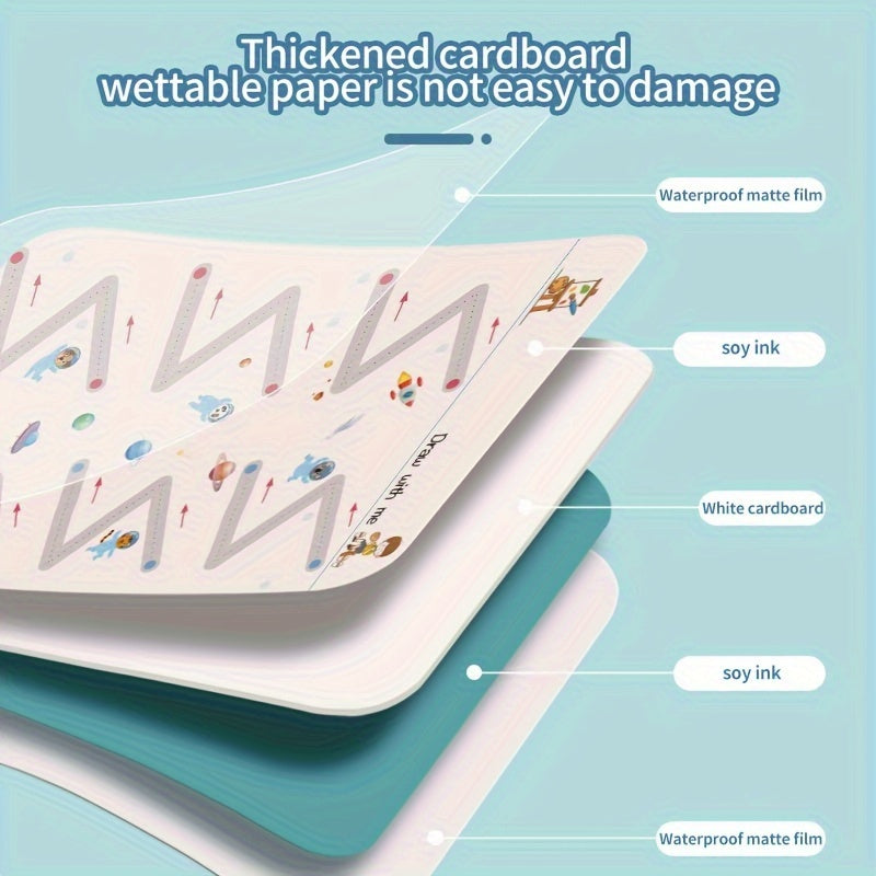 Многоразовый набор копировальных тетрадей для практики магии для тренировки контроля ручки и рисовальных упражнений.