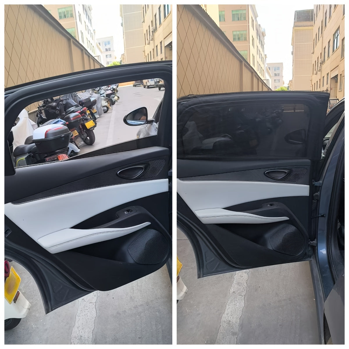 4-Pack Black Nylon Car Window Screen Curtains Sun Protection for Front Back