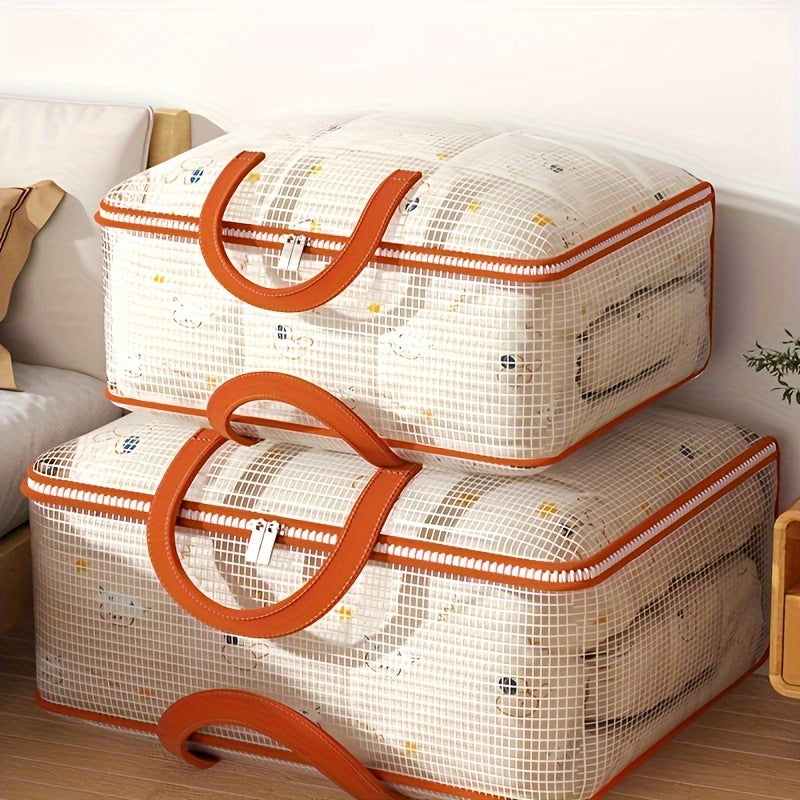 Large Capacity Foldable Storage Basket for Quilts and Seasonal Clothes with Thickened Handle