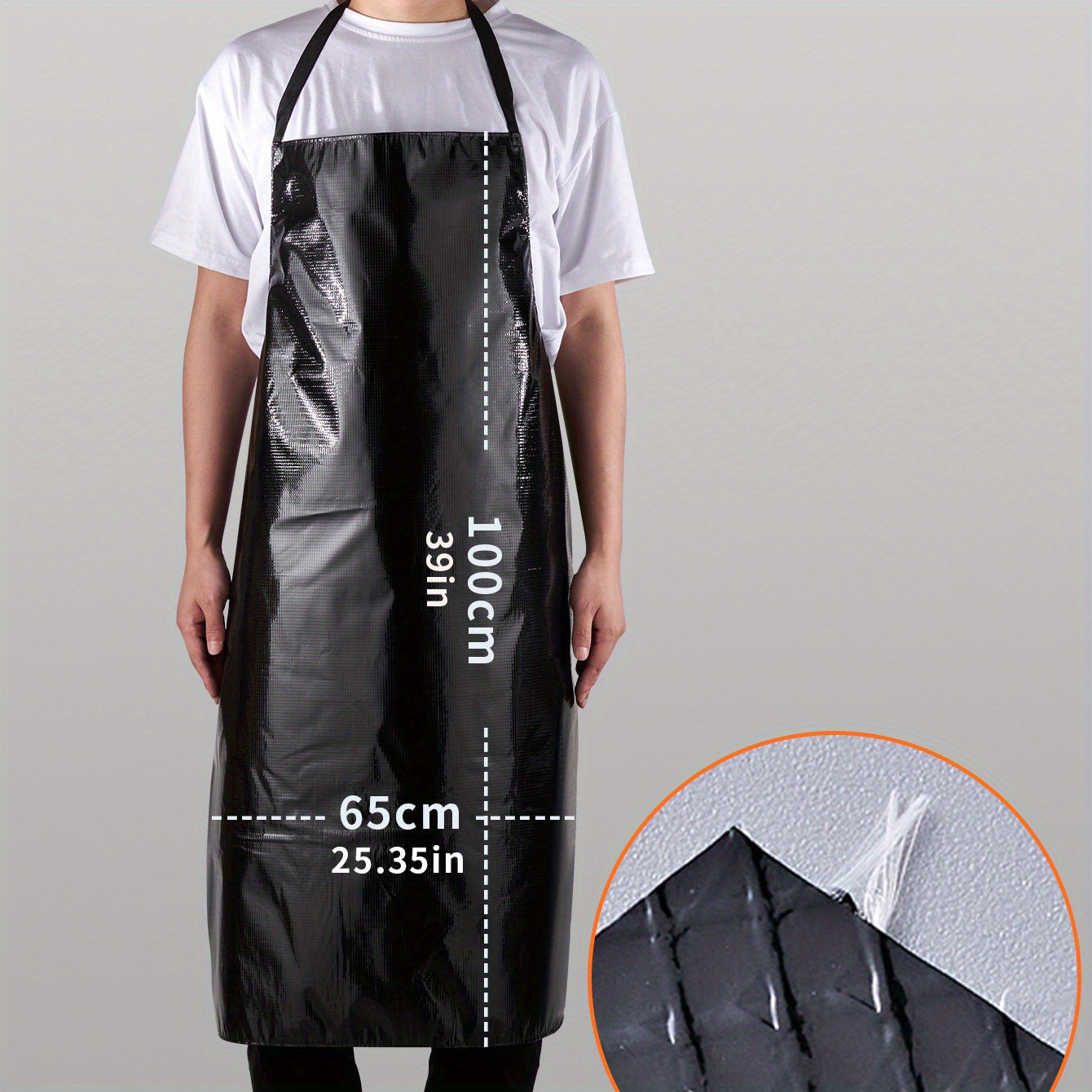 Durable PVC Apron with Adjustable Straps and Pockets for Cooking Gardening