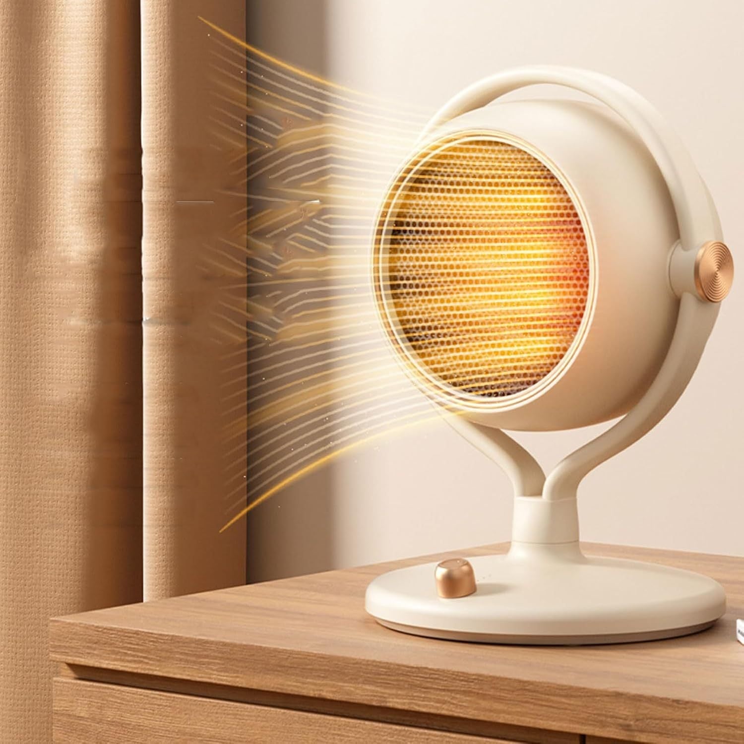 Travel-Friendly Ceramic Space Heater with 2 Heat Levels, Compact Desktop for Indoor Use