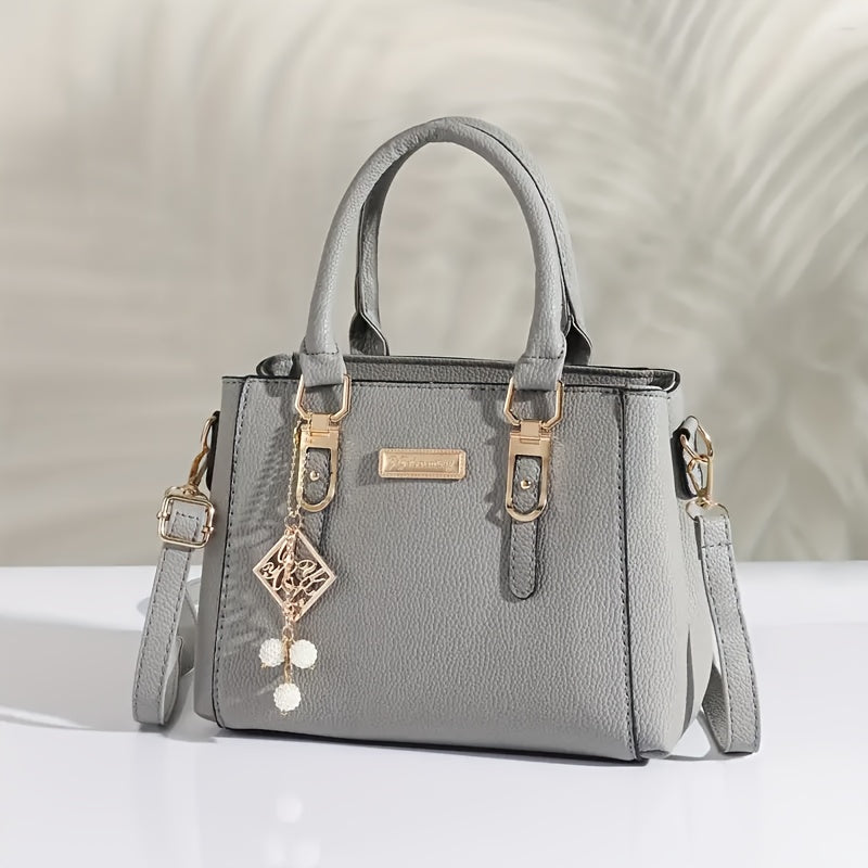 Women's Fashion Tote Bag with Large Capacity, Wristlet, Crossbody, Edge Painted in Black Pink Grey Red Apricot