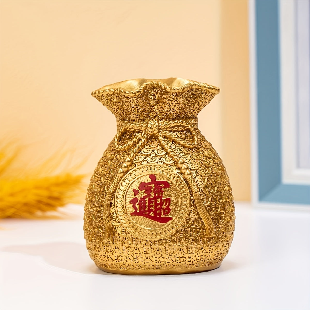 Chinese-Style Money Bag Ornament for Home or Cafe Decor