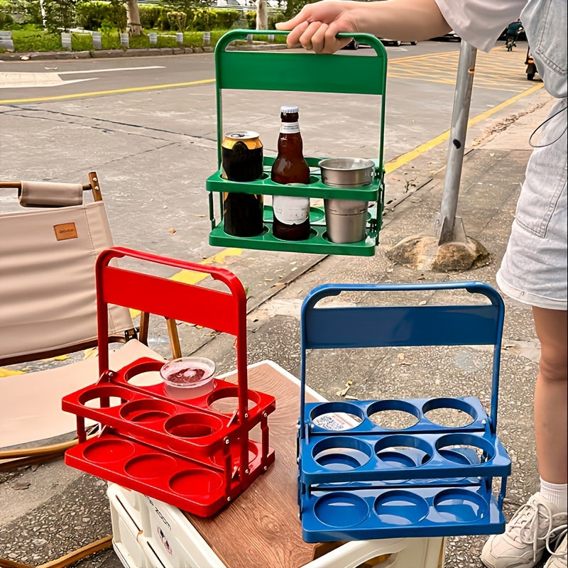 Portable Collapsible Plastic Beer Carrier for 6 Bottles for Bars Picnics and Catering