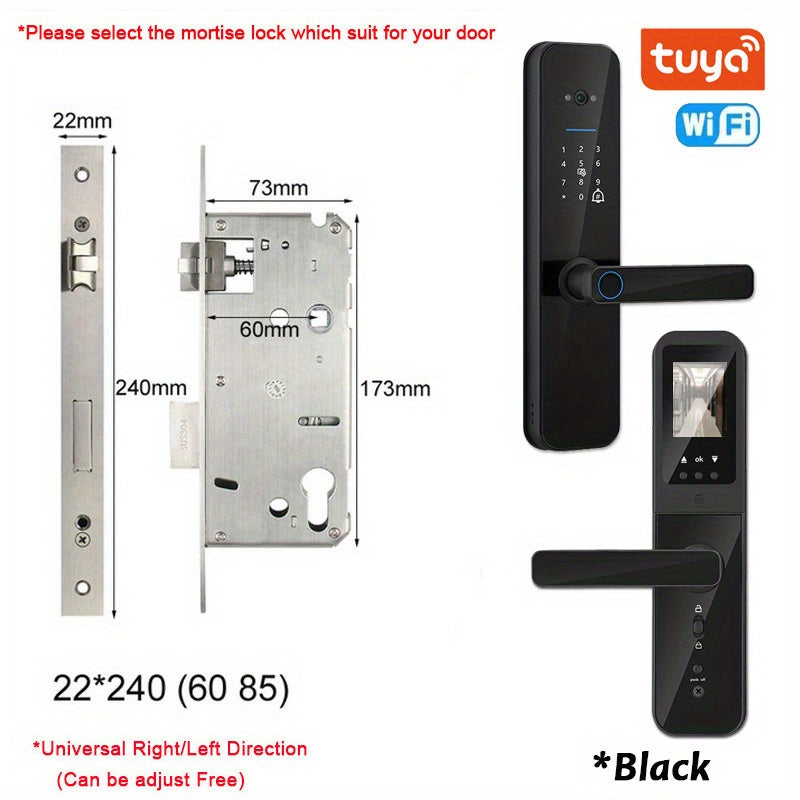 Biometrik kamera, barmoq izlari, aqlli karta, parol va kalit bilan ochiladigan aqlli eshik qulfi.