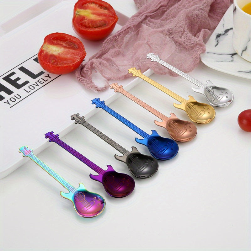 Titanium-Plated Stirring Spoon Guitar Handle Stainless Steel Bar Tool