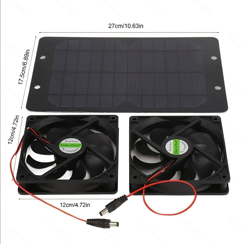 Solar Powered Ventilation Fan Kit for Chicken Coops Greenhouses Sheds Pet Rooms