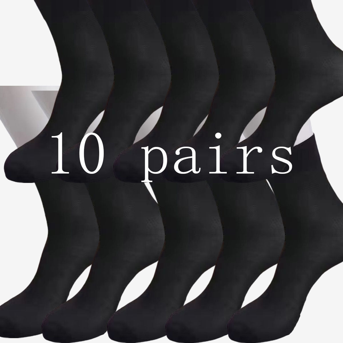 Men's Ultra-Thin Sweat-Wicking Mid-Calf Socks 10 Pairs Breathable Polyester Spandex
