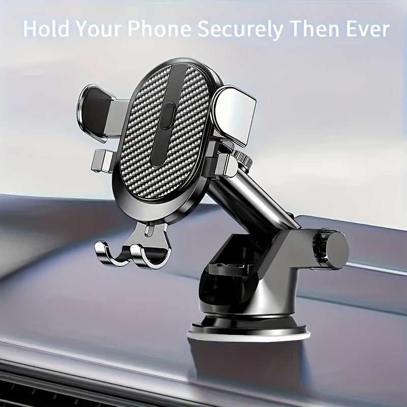 Soporte universal para teléfono de coche con ventosa, telescópico, giratorio y bloqueo automático