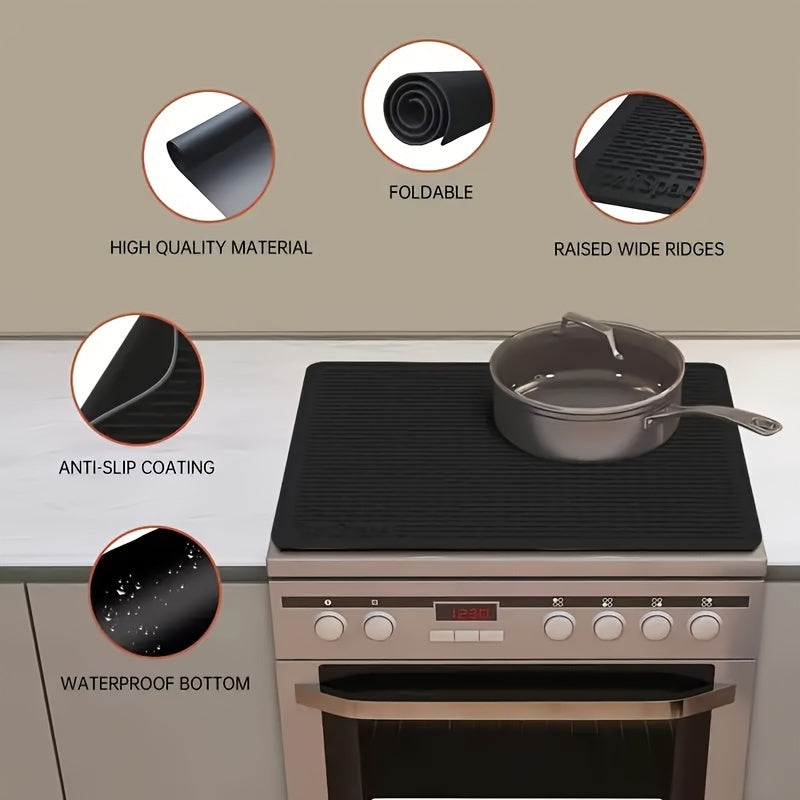 Silicone Stove Cover Large 71cm x 51cm Heat Resistant Glass Top Protector Kitchen Mat