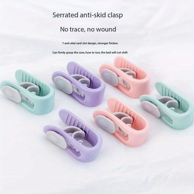 Set of 6 Reusable Bed Sheet Clips Anti-Slip Duvet Cover Fasteners Elastic Clasp