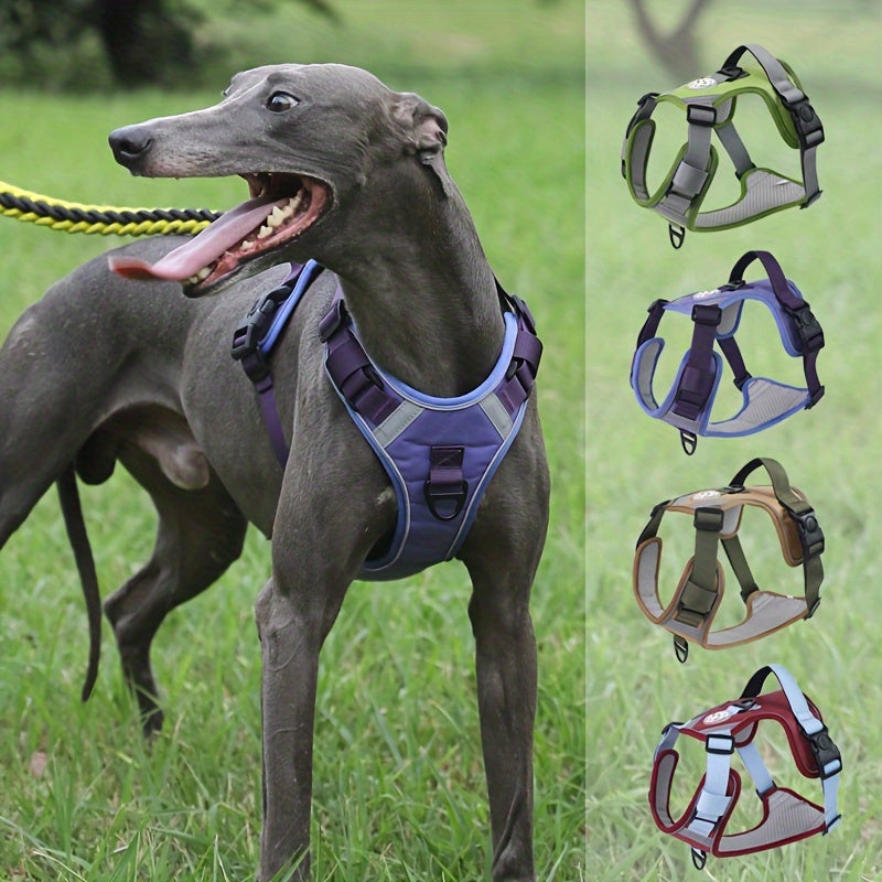 Durable Adjustable Polyester Dog Harness for Large Breeds with Easy Control Handle and Multiple Colors