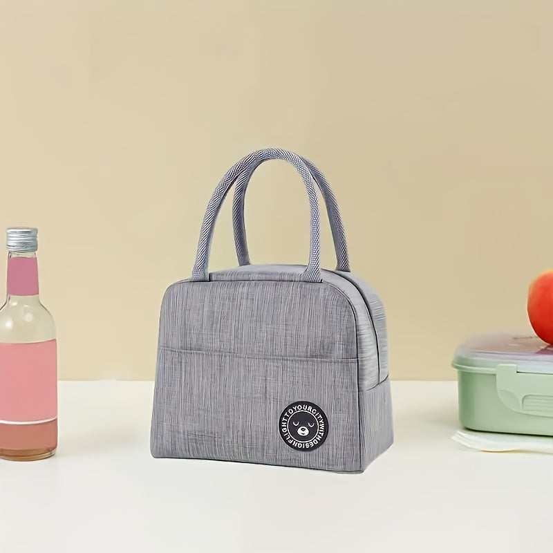 Insulated Lunch Bag with Aluminum Foil Insulation for Picnics School Travel Black