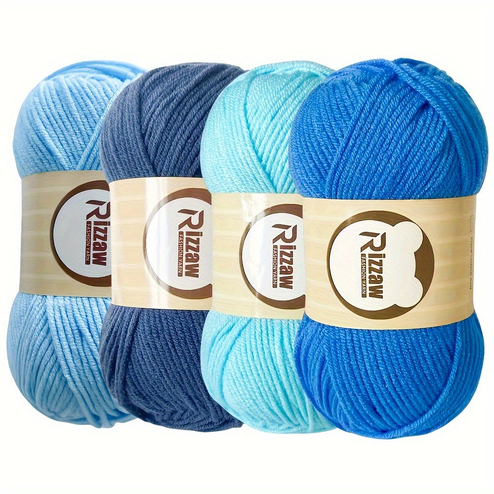 Morandi Color Yarn Set with 4 Strands 50g for Crochet Projects Blanket Clothes Tote Bag Slippers
