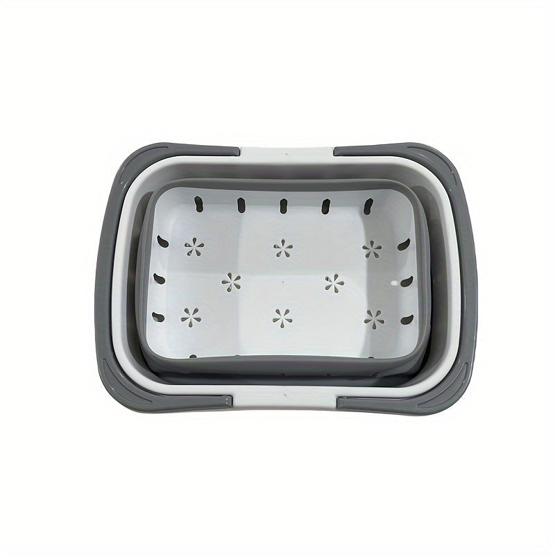 Cesto de ropa rectangular de plástico con asas para almacenamiento en baño y dormitorio